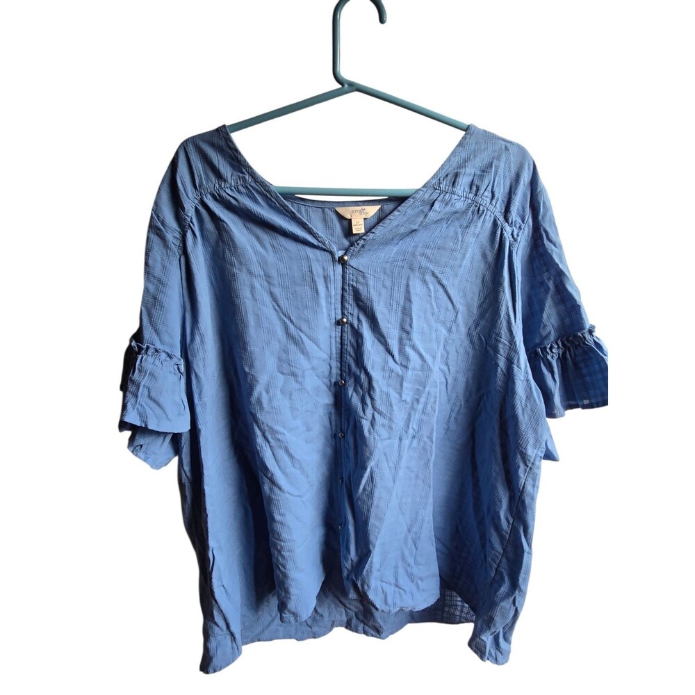 Terra & Sky 2xl Blue Blouse